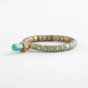 Chico's Mint Stone Bead Stretch Bracelet